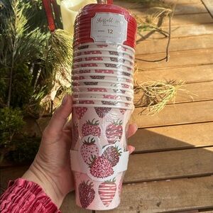 Sheffield home paper goods set of 12 strawberry hot disposable coffee cups